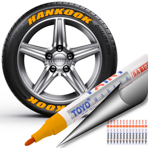 12 Orange Tire Pen Markers - Toyo Paint Pen for Car Tires - Permanent Waterproof Marker